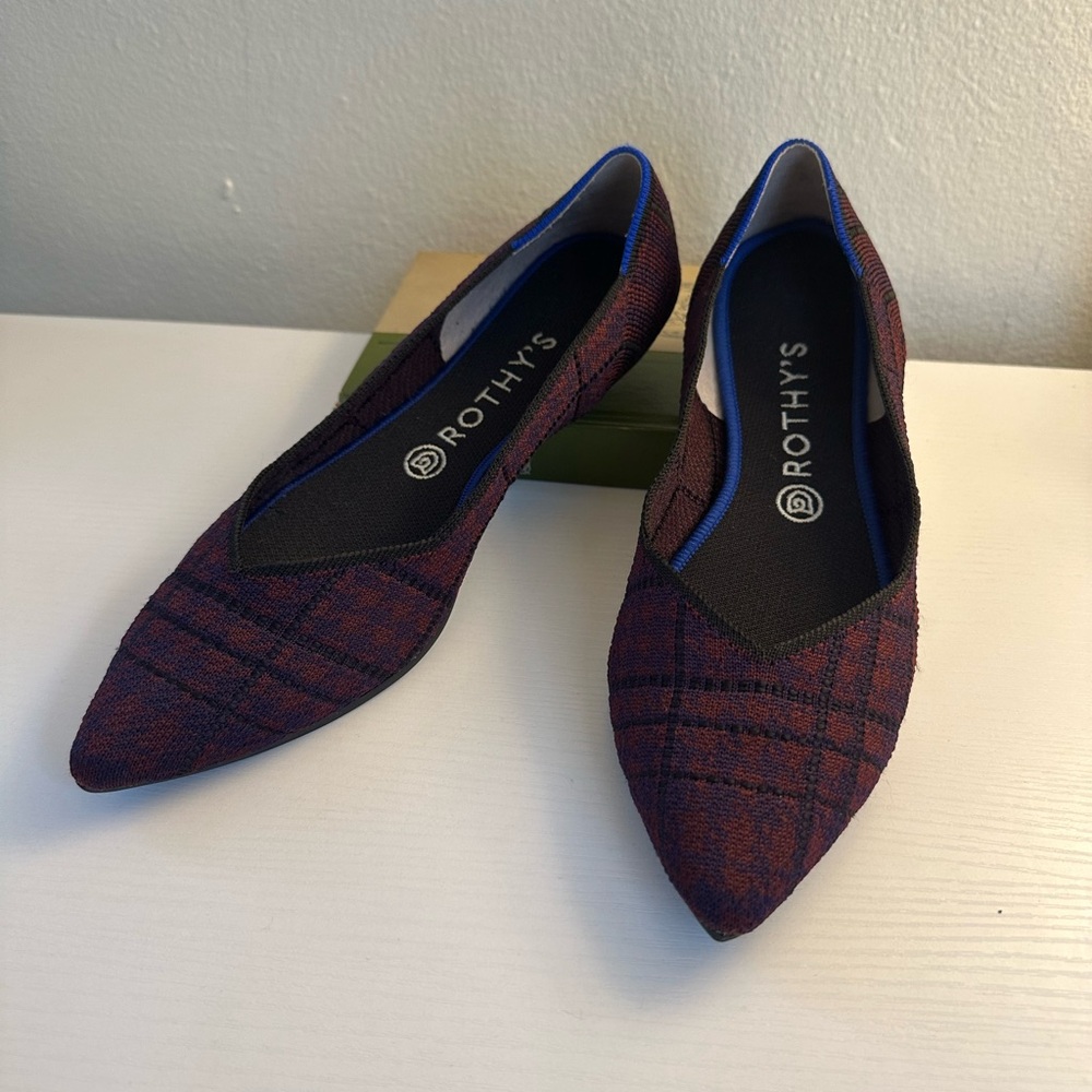 Rothy’s Cranberry Plaid Points